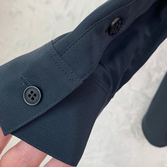 Lafayette 148 Long Sleeve Half Button Beaded Collar Silk Popover Blouse Sz M - Picture 10 of 16